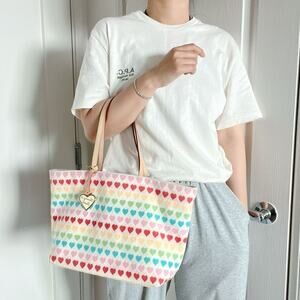 Rare! dooney & bourke Y2K rainbow heart pattern tote